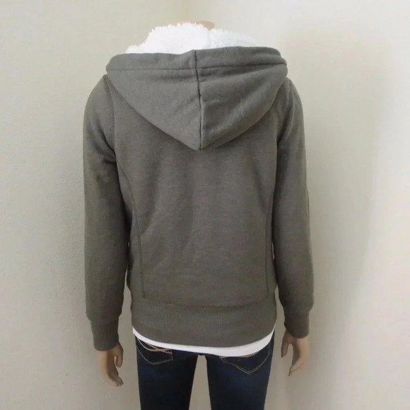 Old Navy Sherpa Fur Jacket Size XS Hoodie Green - Picture 6 of 6